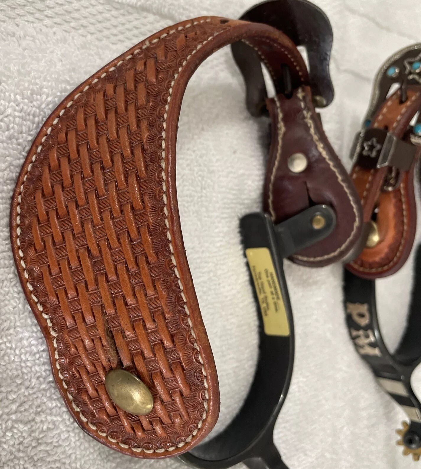 Top Hand Spurs, Handmade W/Turqoise. Marked PM