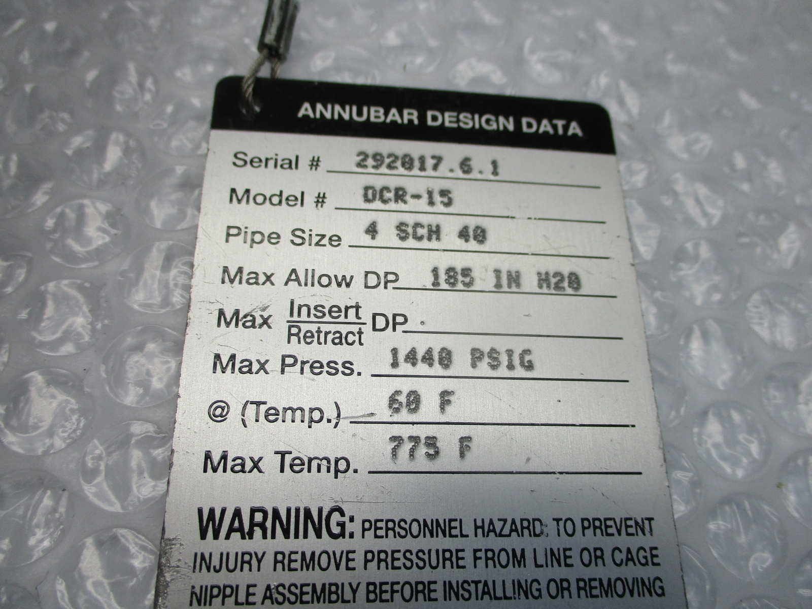 ANNUBAR DCR-15 METER STATION ASSEMBLY NSNP