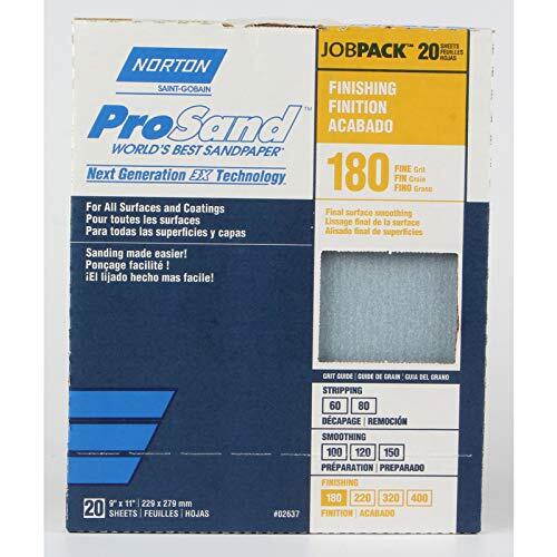 Norton 1789494 11 in. Pro-Sand Sandpaper with 180 Grit Fine44; Asstd- Pack of 20