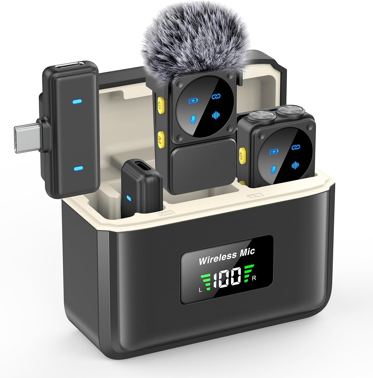 Mini Wireless Lavalier Microphone for Iphone Ipad Android with Lightning/Usb-C