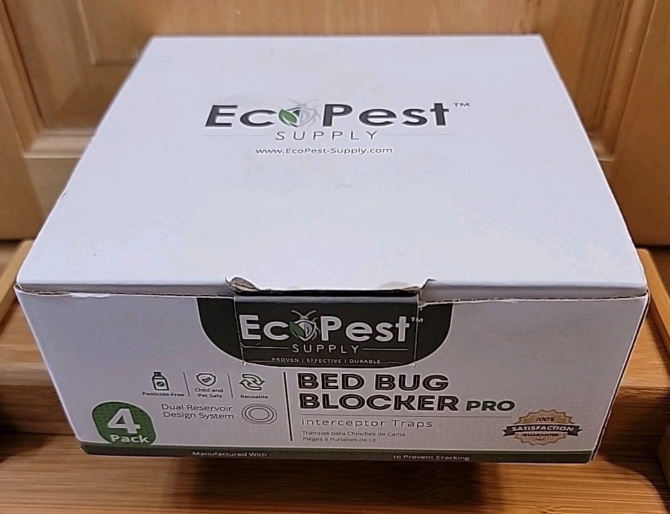 NEW EcoPest Bed Bug Blocker Pro Eco Friendly Interceptor Traps 4-Pack NIB