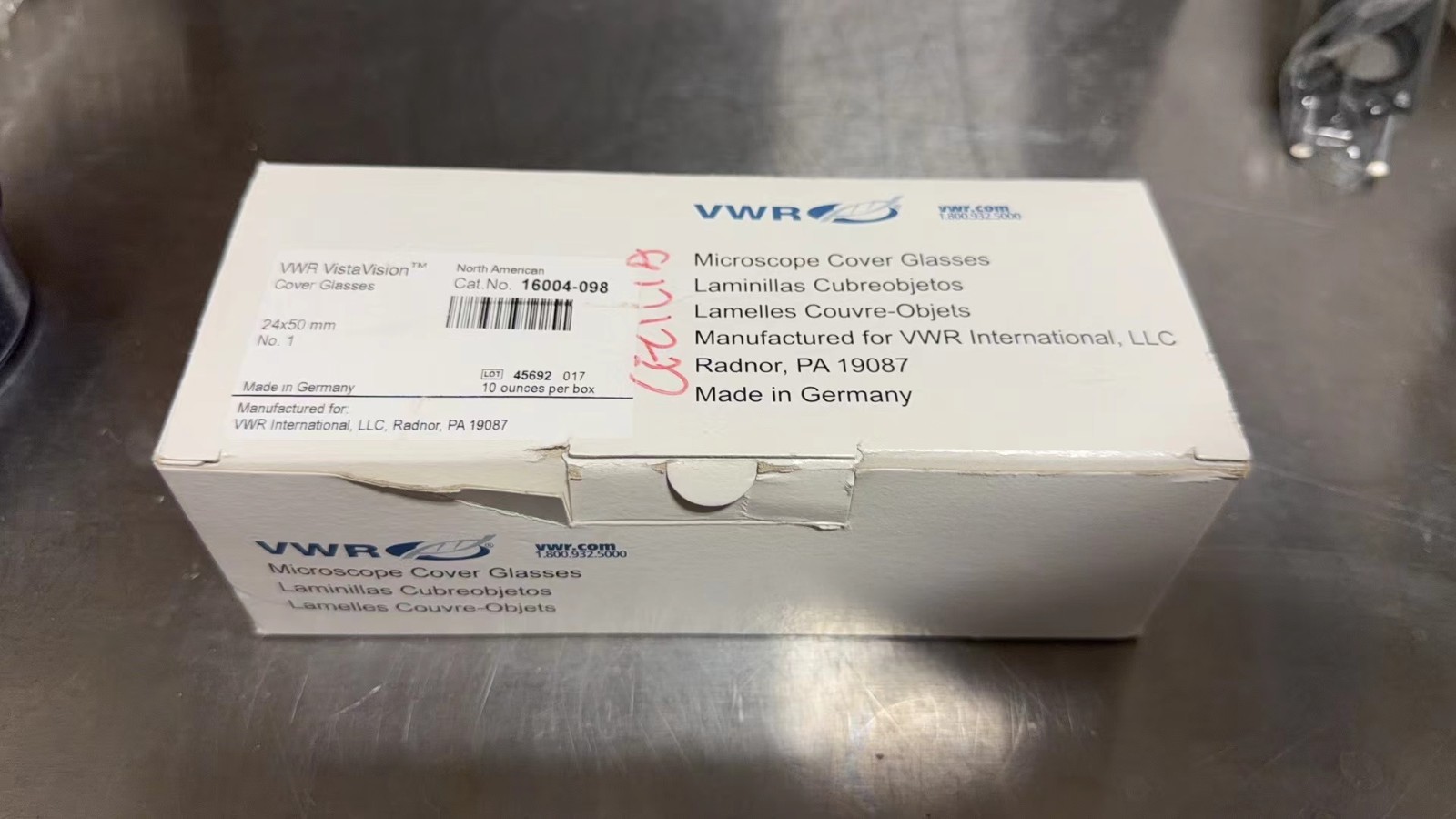 VWR Vista Vision 16004-098 Cover Glasses 20x50mm 10oz Box New