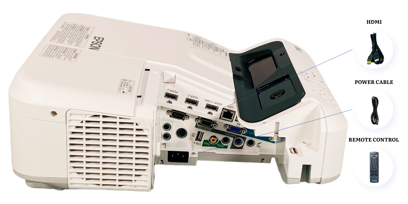 REFURBISHED Epson BrightLink 695Wi 3LCD Projector UST Interactive 3500 Lumens 4K
