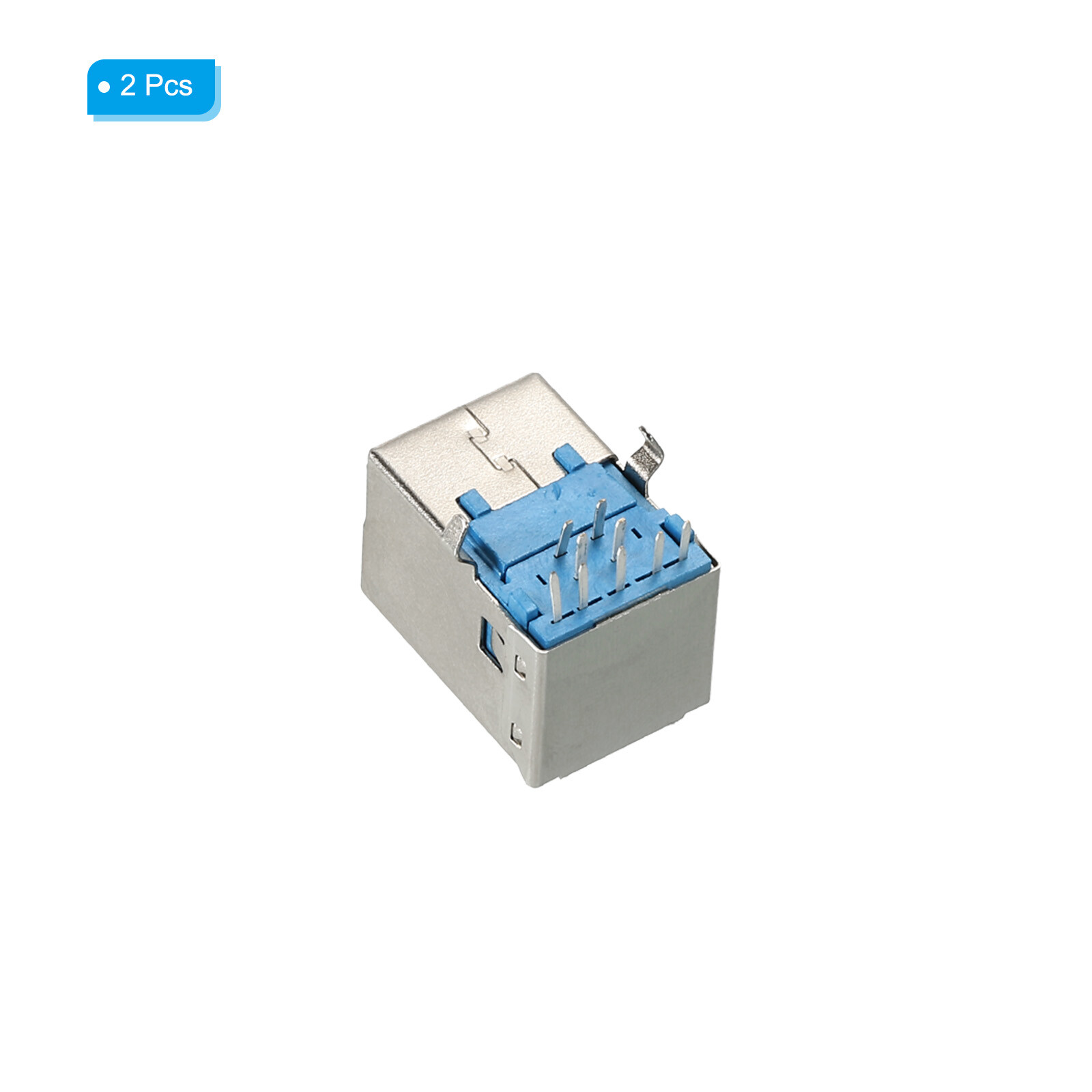 2Pcs USB Connector 3.0 Type B 9Pin Female 90 Degree Jack Solder USB Adapter