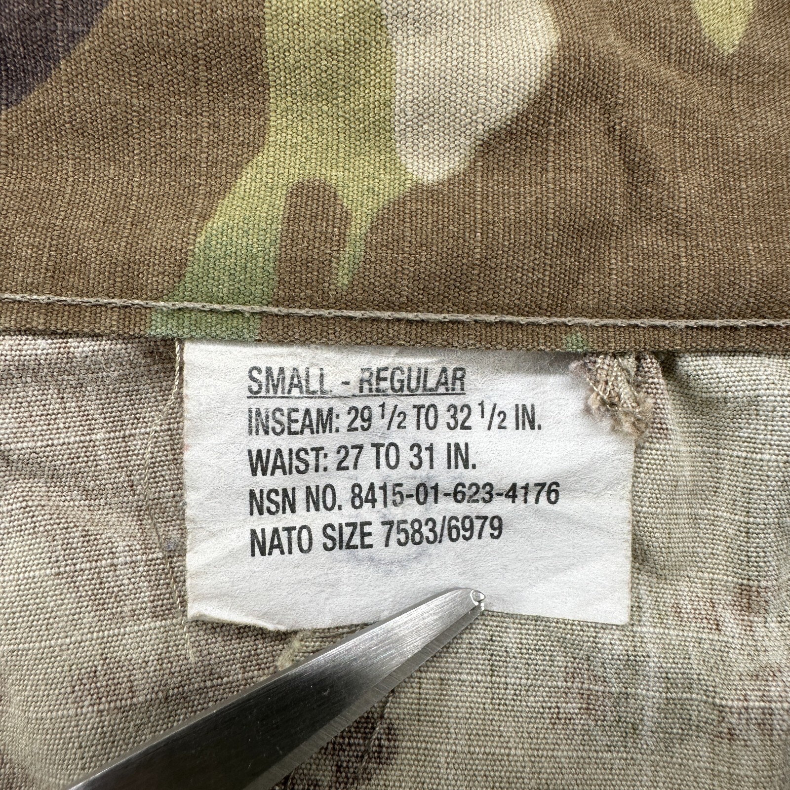 US ARMY Pants Small Regular Camo Trouser Uniform Ripstop USGI Combat Cargo