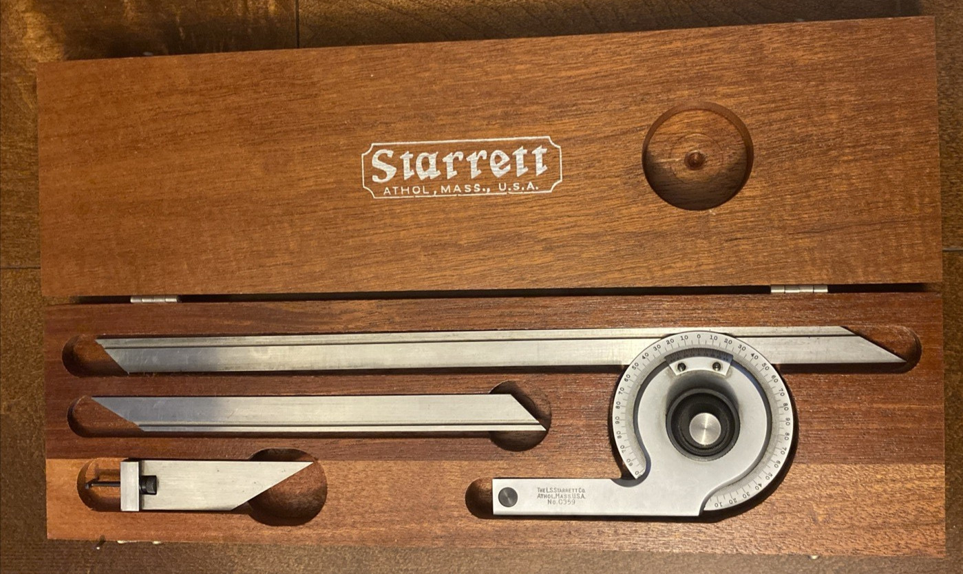 Starrett No. C359 Precision Universal Bevel Vernier Protractor, 7" & 12" Blades