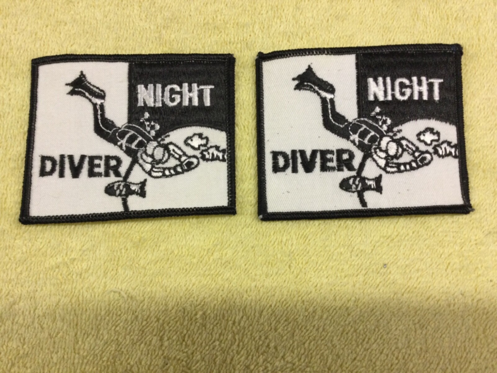NIGHT DIVER SCUBA PATCHES - 2 TOTAL PATCHES -