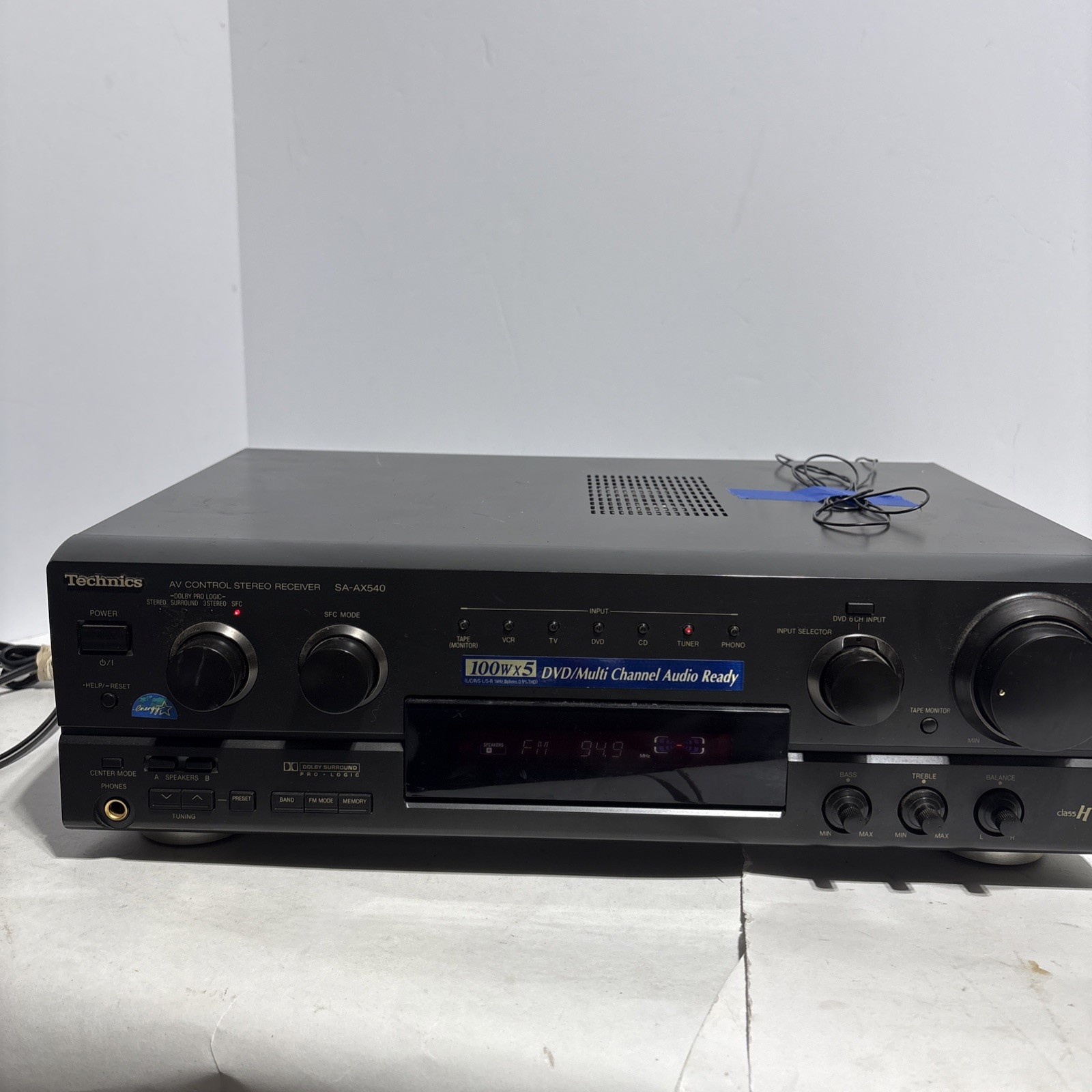 Technics, audio video receiver SA-AX540, Tested And Works Great, No Remote
