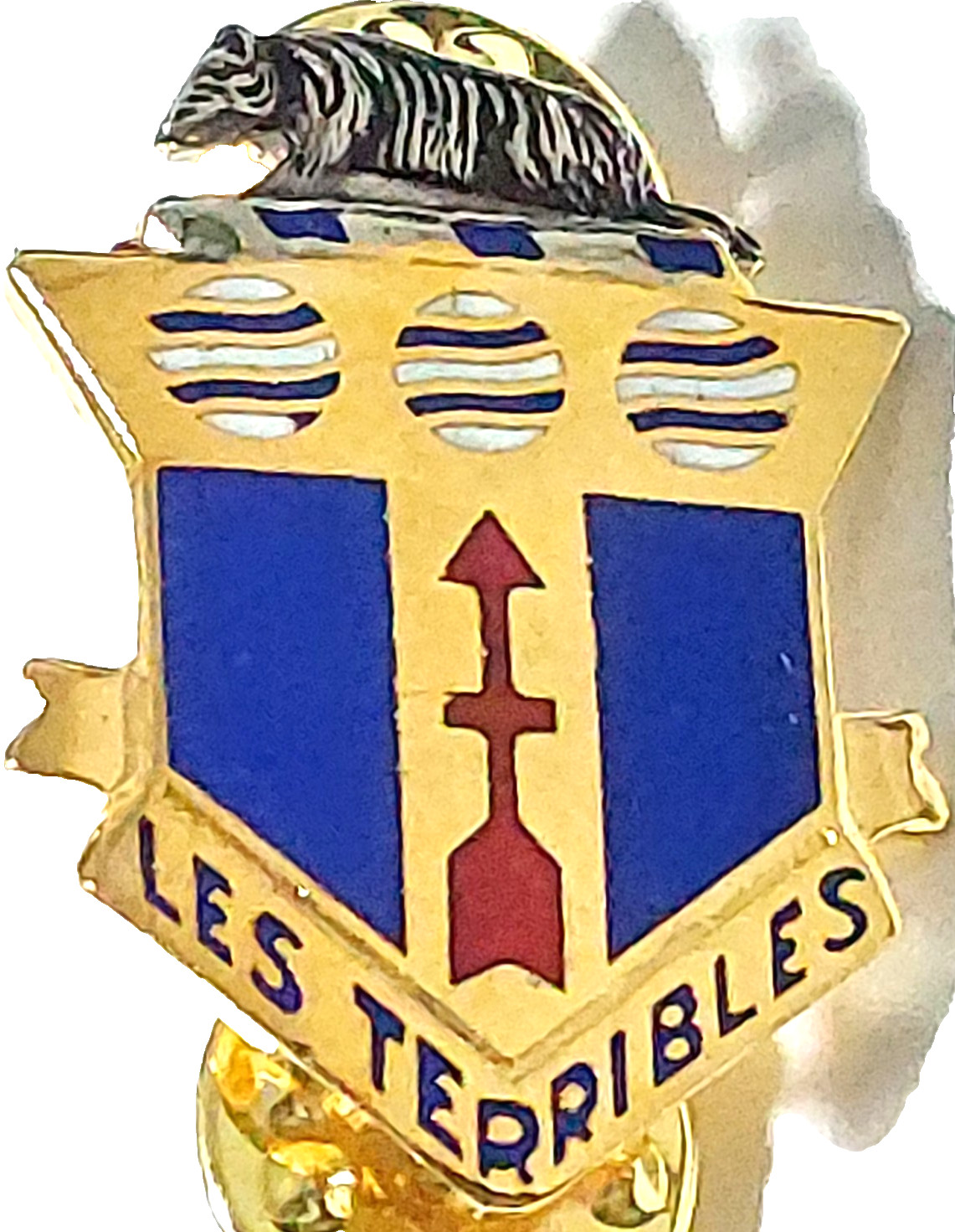 Army DUI Crest "127th Infantry Regiment" Les Terribles" Lapel Pin