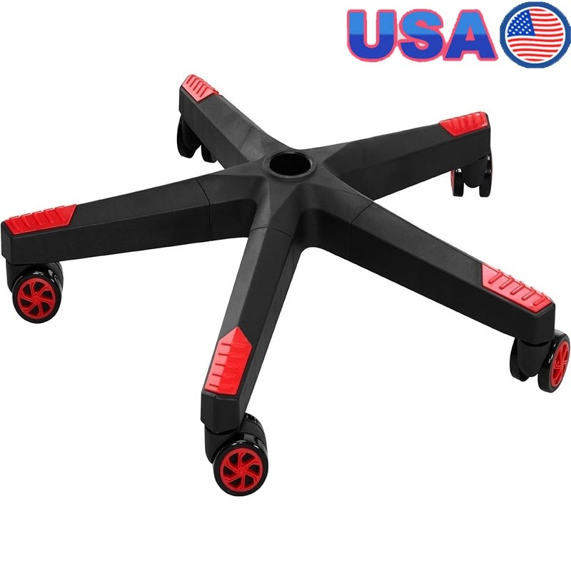 28 Inch Heavy Duty Nylon Office Gaming Chair Base Replacement 5 Casters Durable