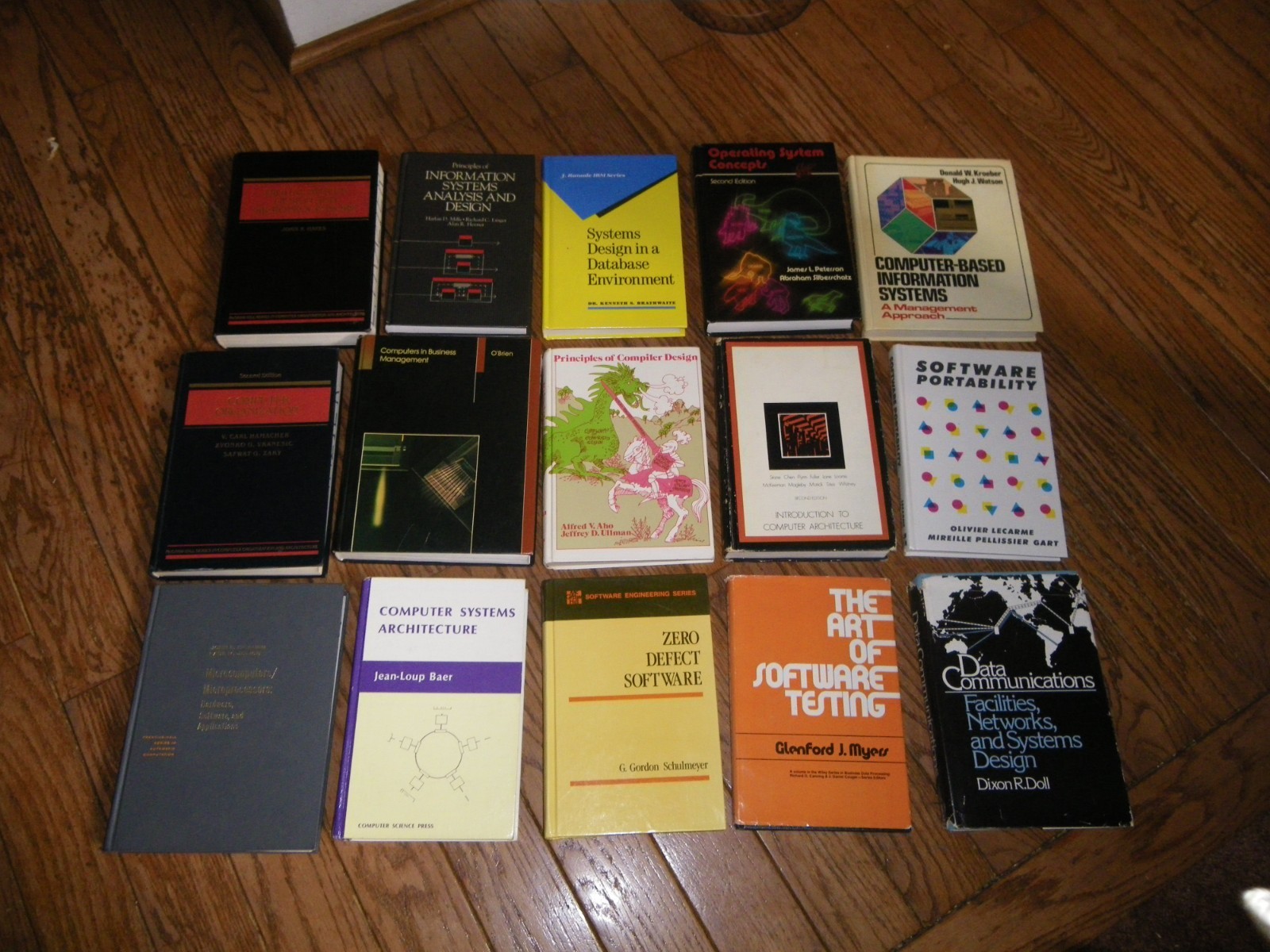 15 Vintage Hardback Text Book Lot Computer Software Data Design Programming etc
