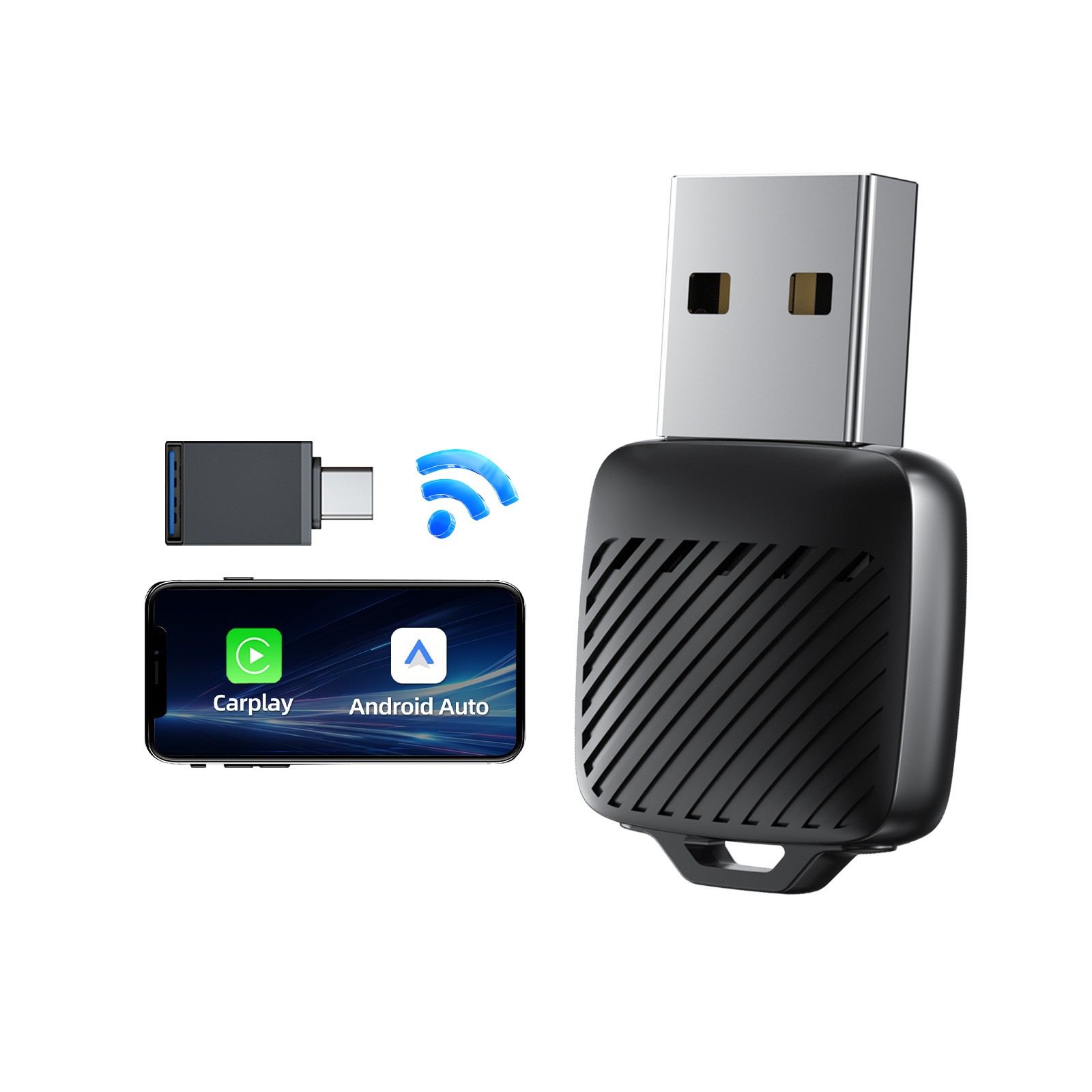 Wireless Carplay&Android Auto 2 In1 Adapter Wired To Wireless Carpay