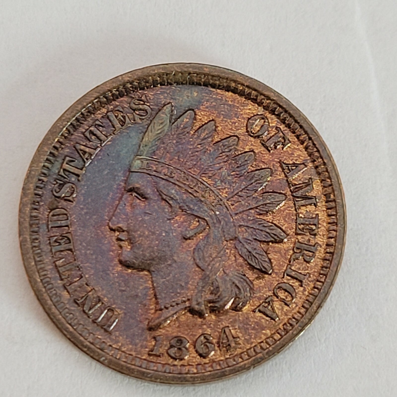 1864 indian head penny bronze