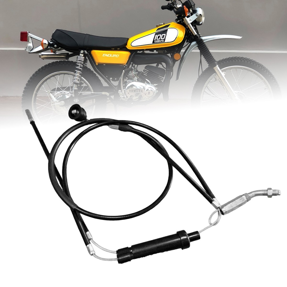 Fit Yamaha DT100 DT125 DT175 DT250 ENDURO 1974-76 Upper Throttle Cable New a1