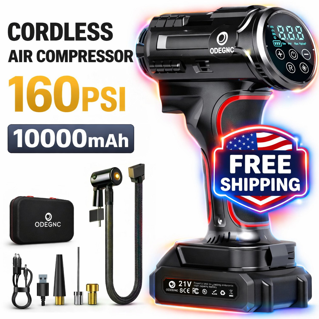 Car Air Tire Inflator Portable Compressor Digital Electric Auto 160PSI 21V