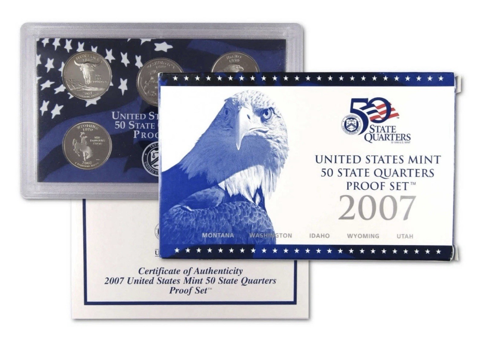 2007 State Quarter Clad Proof Set U.S. Mint Packaging OGP COA