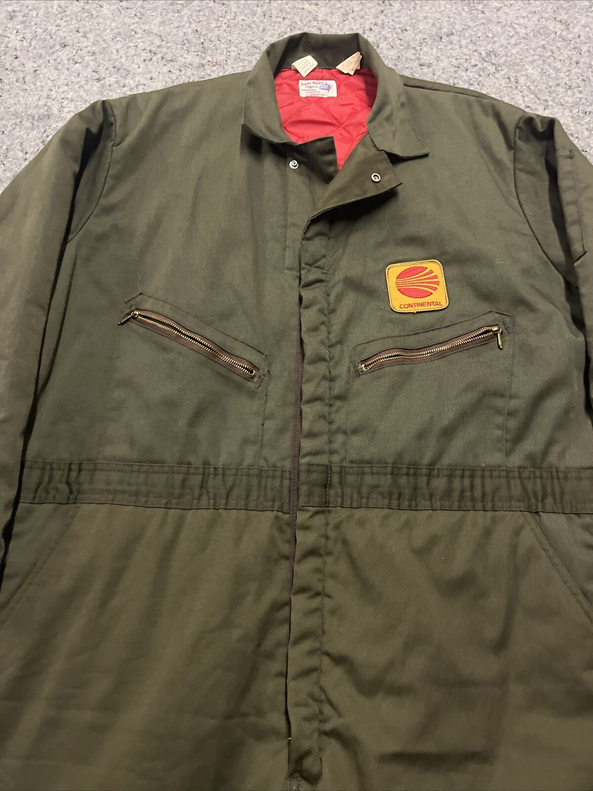 Vintage Continental Patch Flight Master Uniforms XL Jumpsuit  Insulated