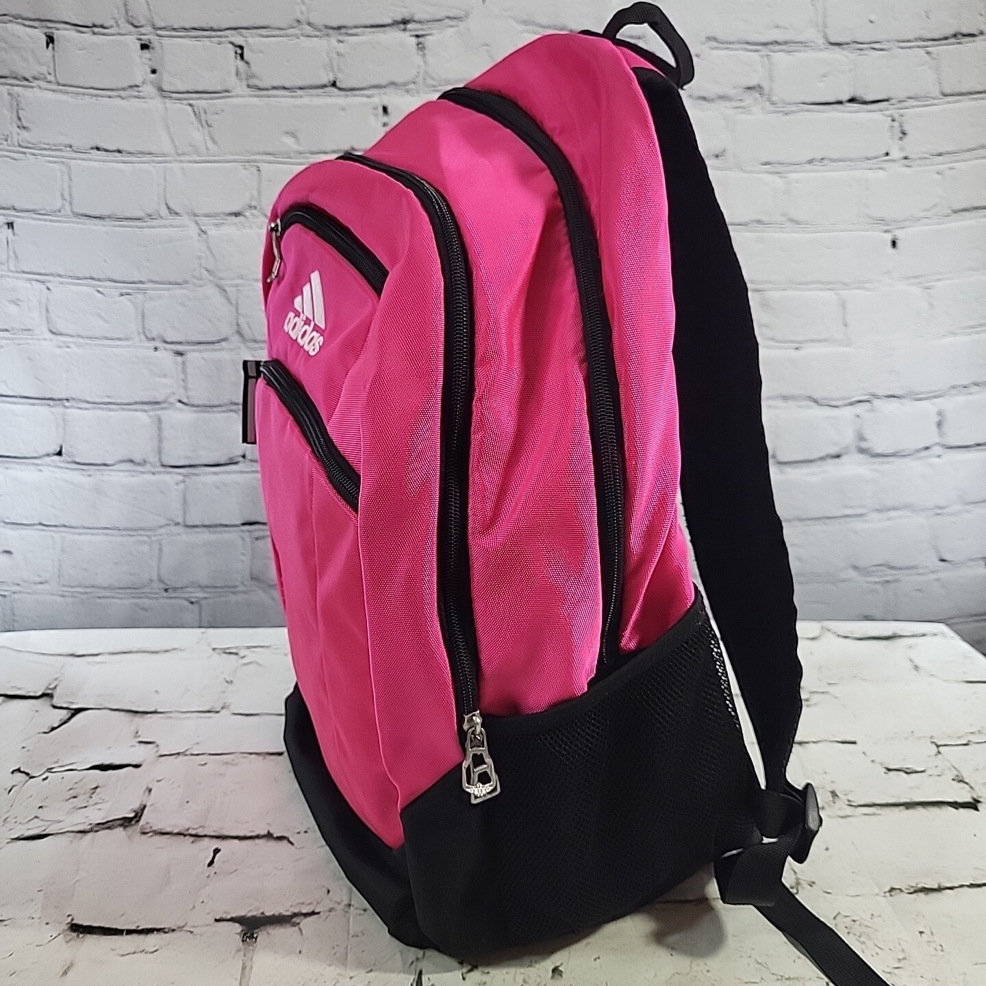 Adidas Pink Backpack Girls School Bag Multi Compartment Pockets