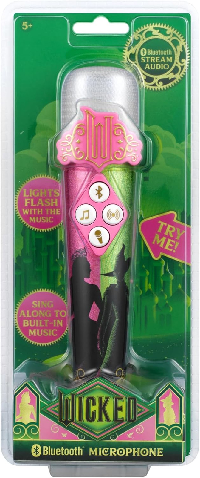 Wicked Karaoke Microphone for Kids Bluetooth Microphone Includes Built-In Music