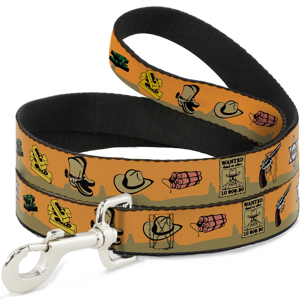 Dog Leash Old Western Multi Color NARROW 0.5"