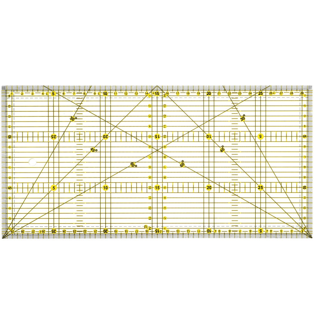 Double Color Grid Lines Ruler for Quilting and Sewing Projects 15 x 30cm