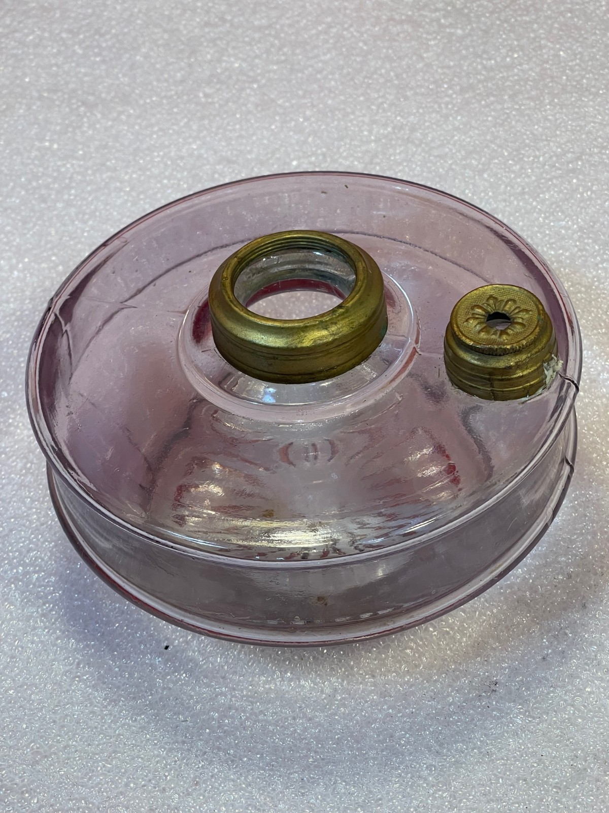 Antique Glass Hanging Oil Lamp Font Turning Purple F20