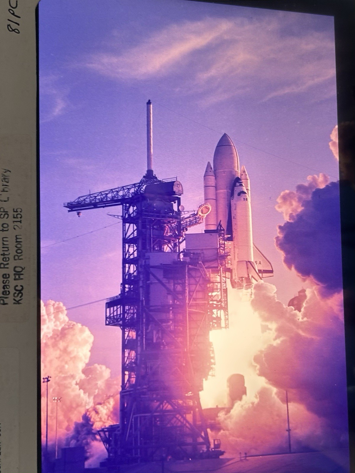 1981 NASA KSC Space Shuttle Columbia STS-1 Liftoff Presentation Transparency-362