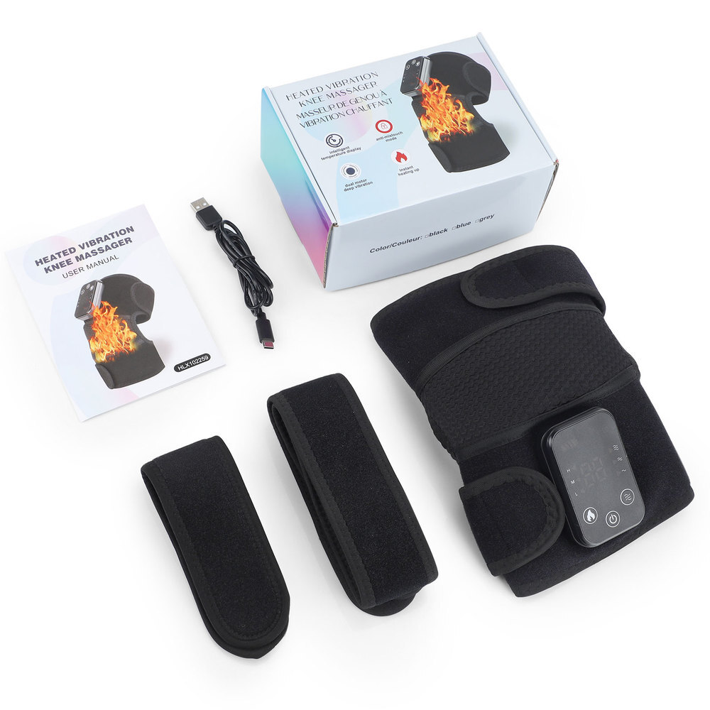 Electric Knee Massager Heated Vibration Joint Brace Therapy Shoulder Pain Relief