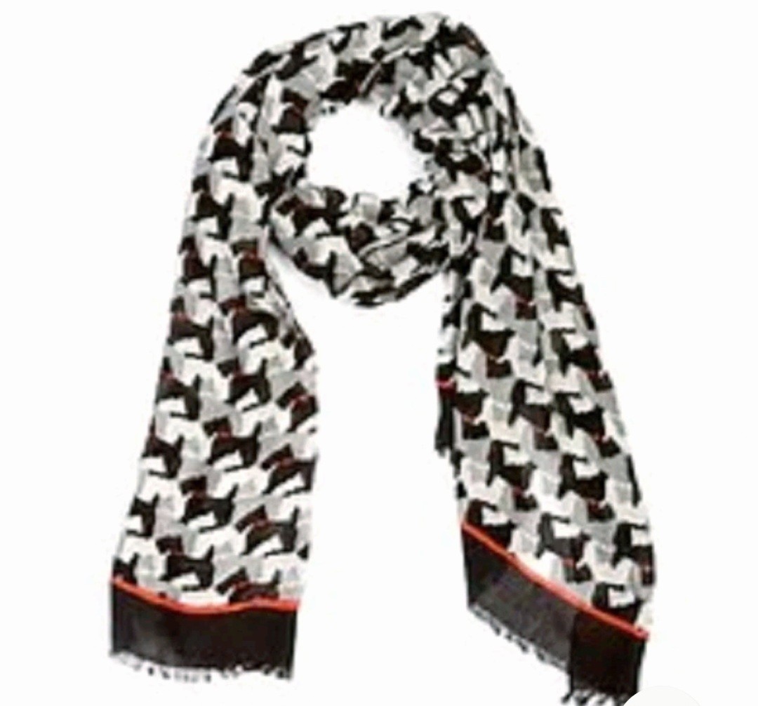 Vera Bradley Soft Fringe Scarf Shawl Wrap Scottie Scottish Terriers Dog NWOT