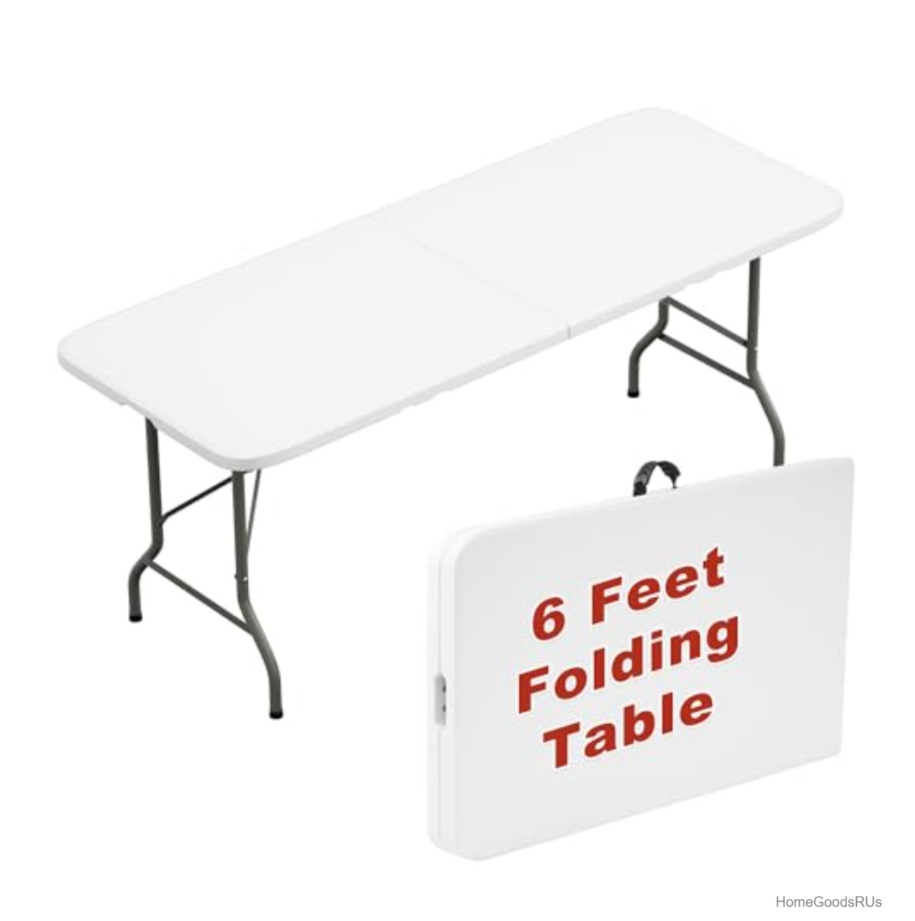 6 FT Heavy Duty Folding Table Fold in Half Camping Picnic Party Indoor Outdoor