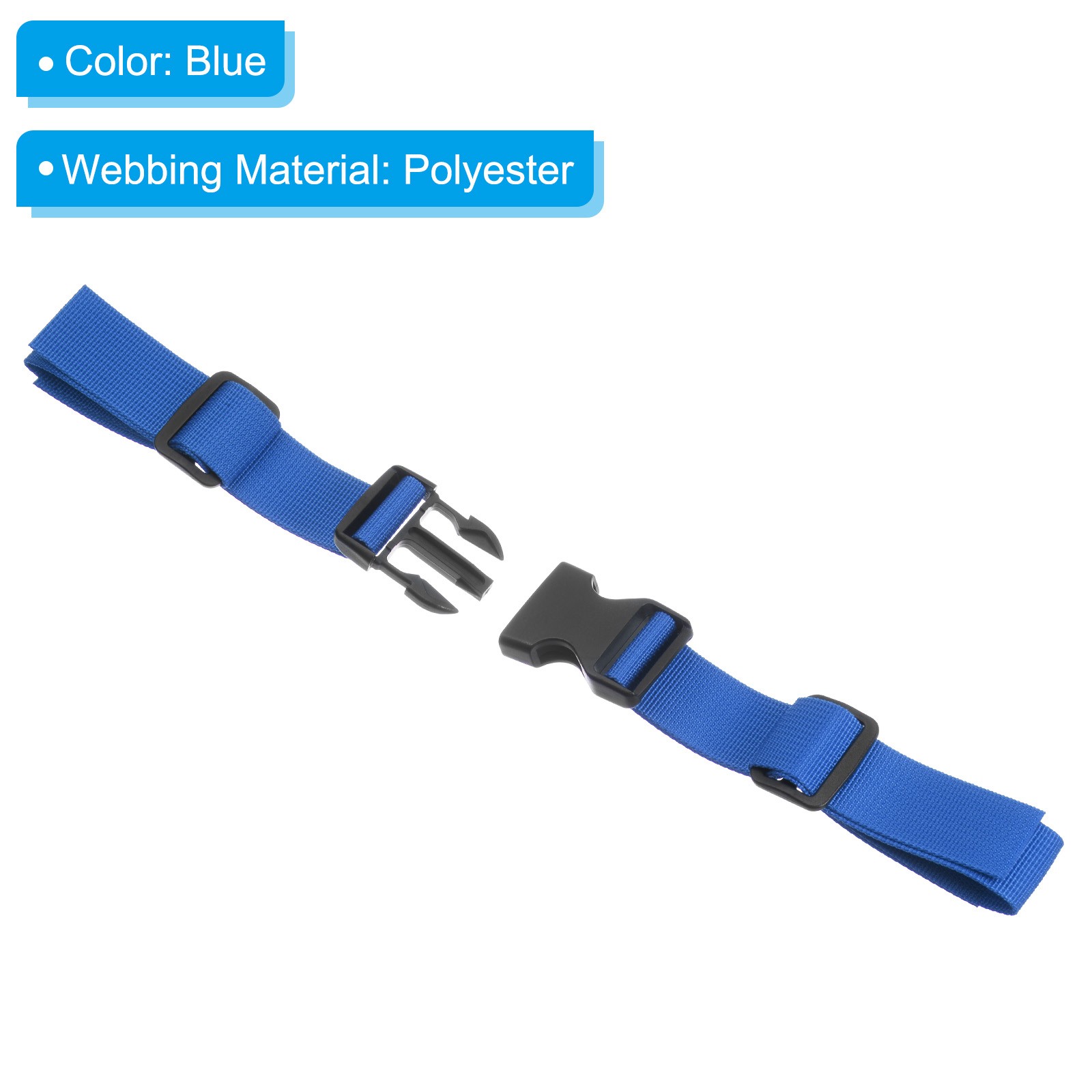 Backpack Chest Strap, 2 Pcs Adjustable Strap with Quick-Release Buckle, Blue
