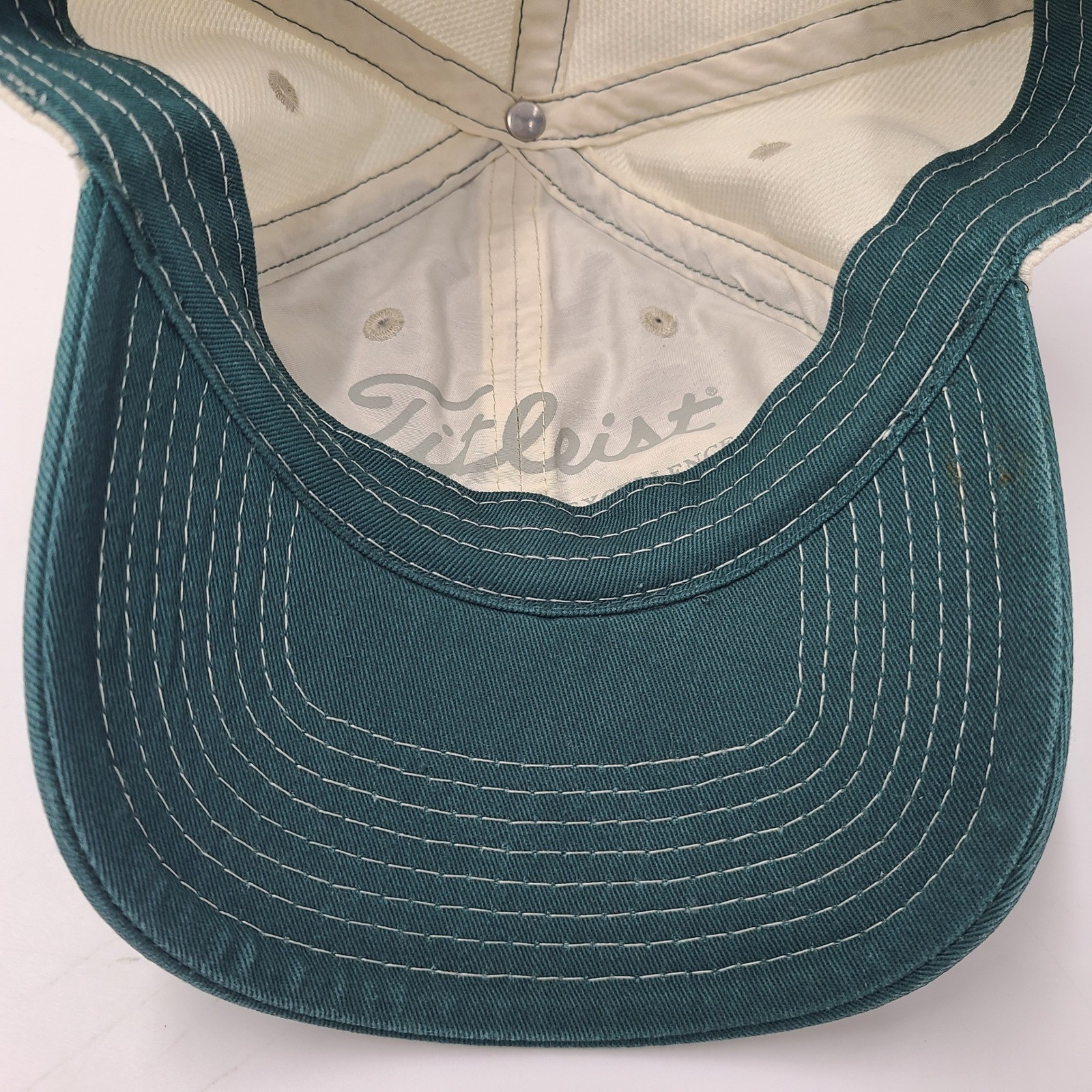 Titleist Hat Strapback Green White Golf Script Logo Casual Outdoors Cotton Men