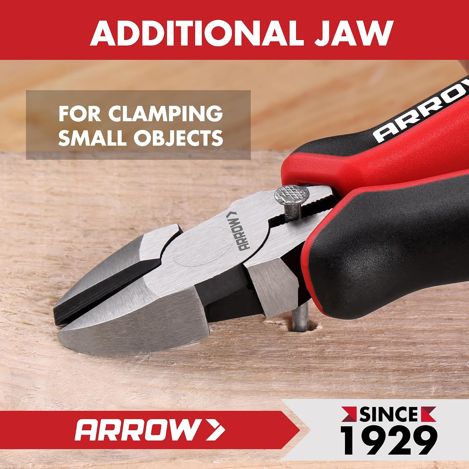 ARROW High Leverage Diagonal Pliers, 6 Inch Wire Cutters with TPR Handle | High