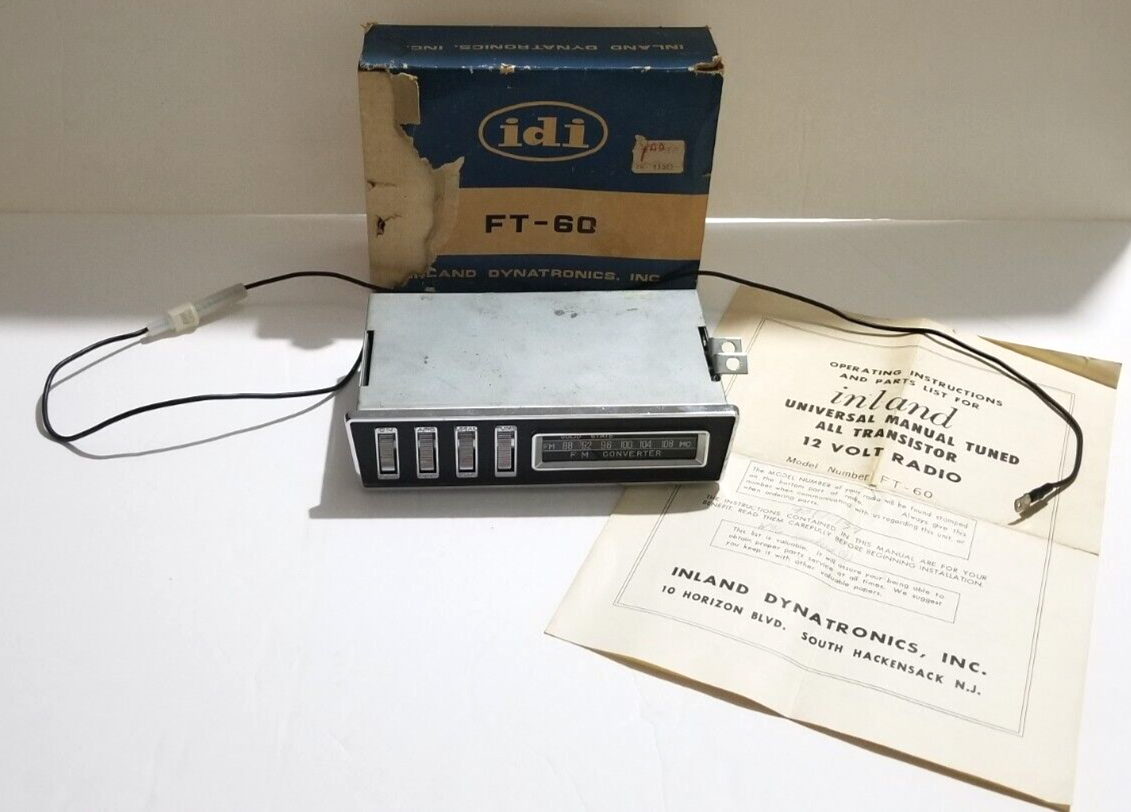 Inland Dynatronics Universal Manual Tuned All Transistor 12 Volt Radio Vintage