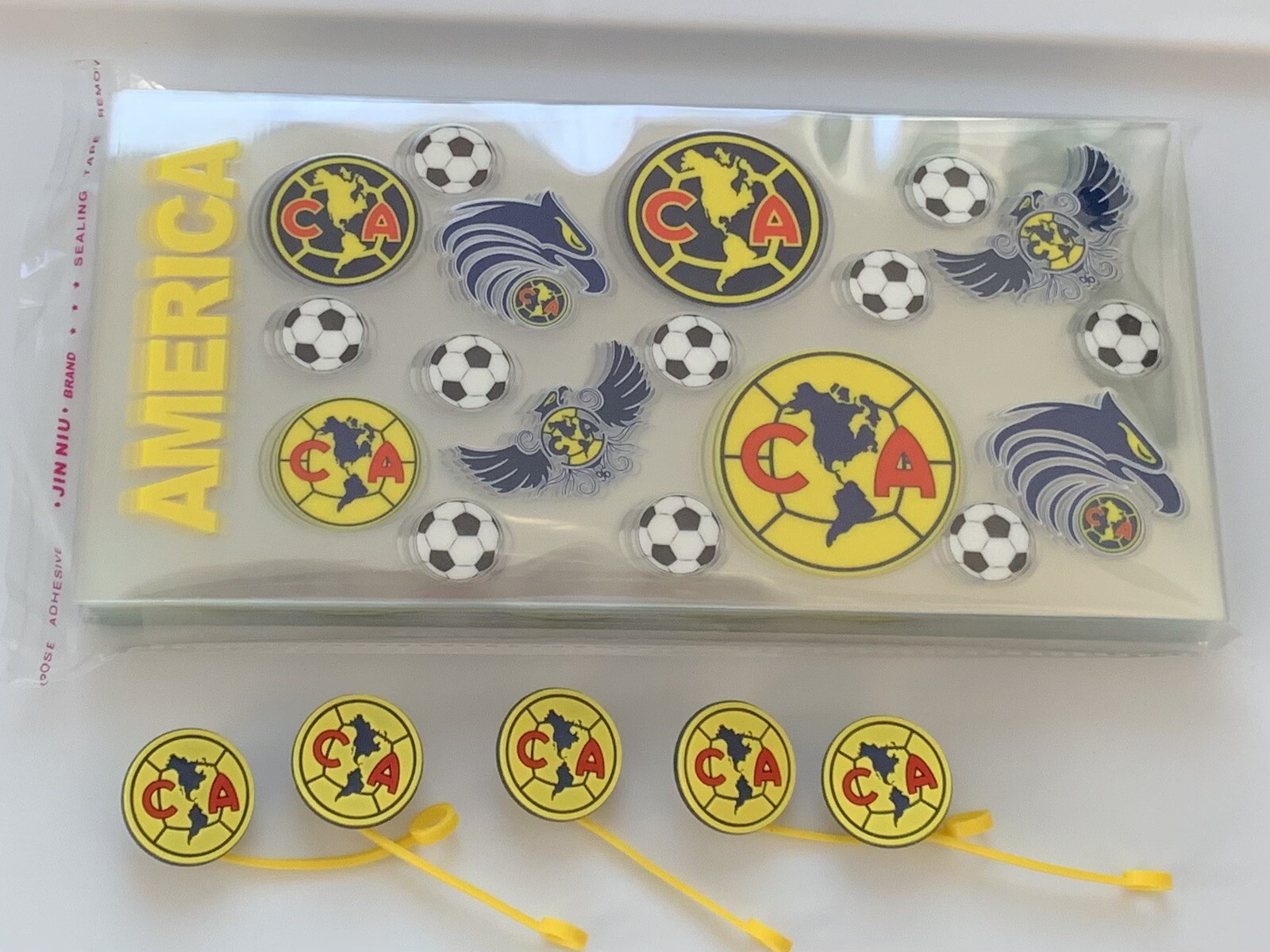 uv dtf stickers Cups Wraps For 16oz Club América 5pcs Stickers 5pcs Straw Topper