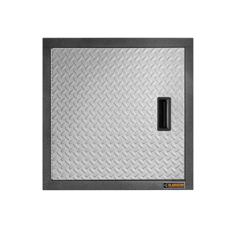 Premier Series Steel 1-Shelf Wall Mounted Garage Cabinet in Silve Tread (24 in W