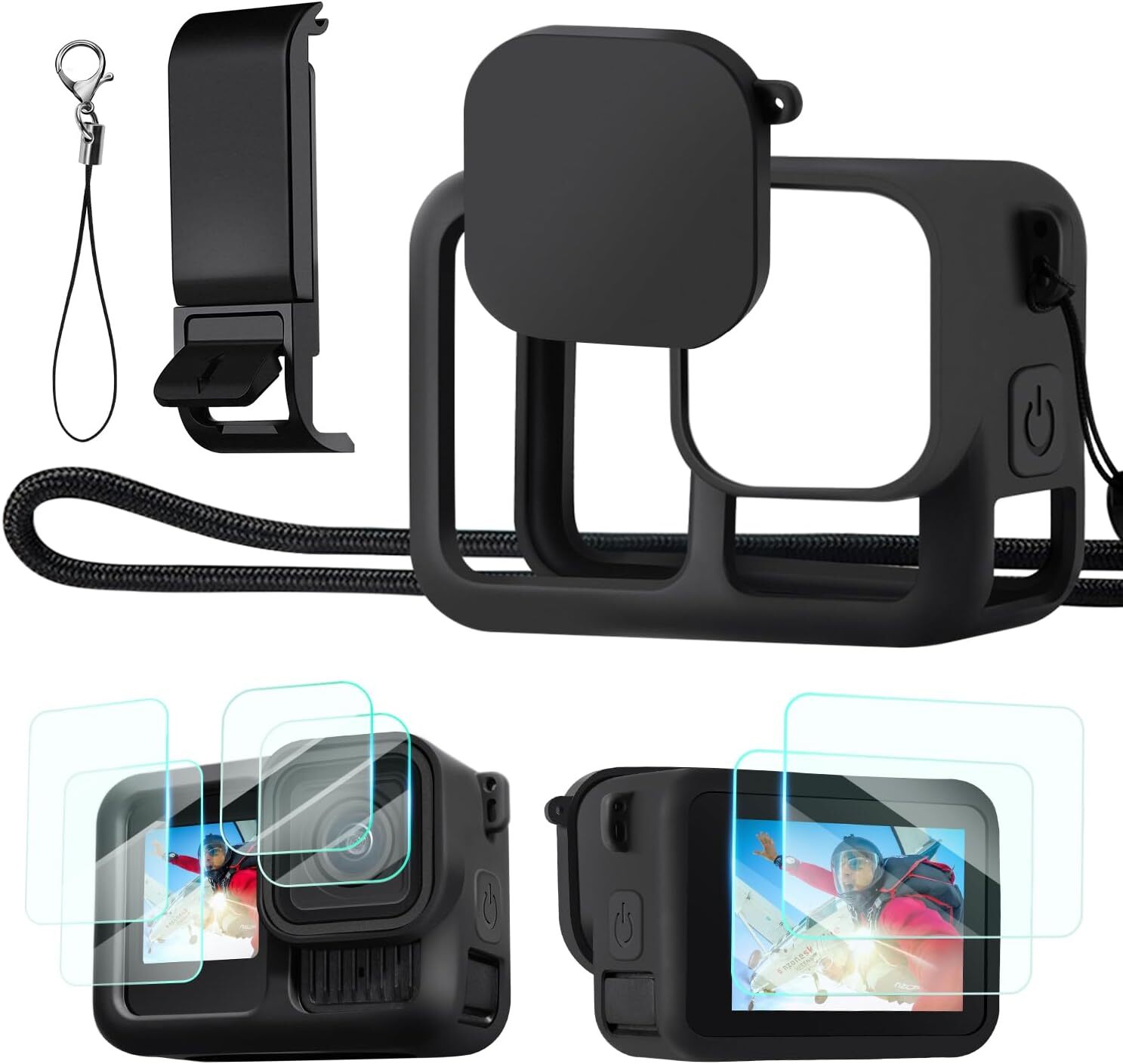 K&F Concept Silicone Protective Case Set Screen Protector for GOPRO Hero 13