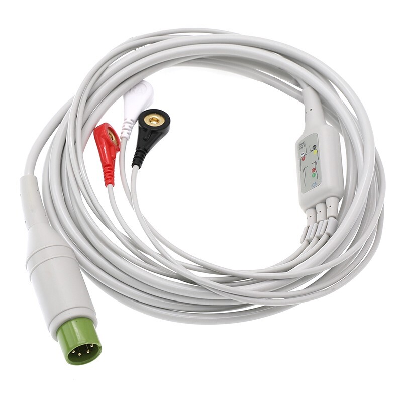6pin ECG Direct-Connect Patient Cable 3Lead Snap for Mbelec CD2000,MB526/Sunrain