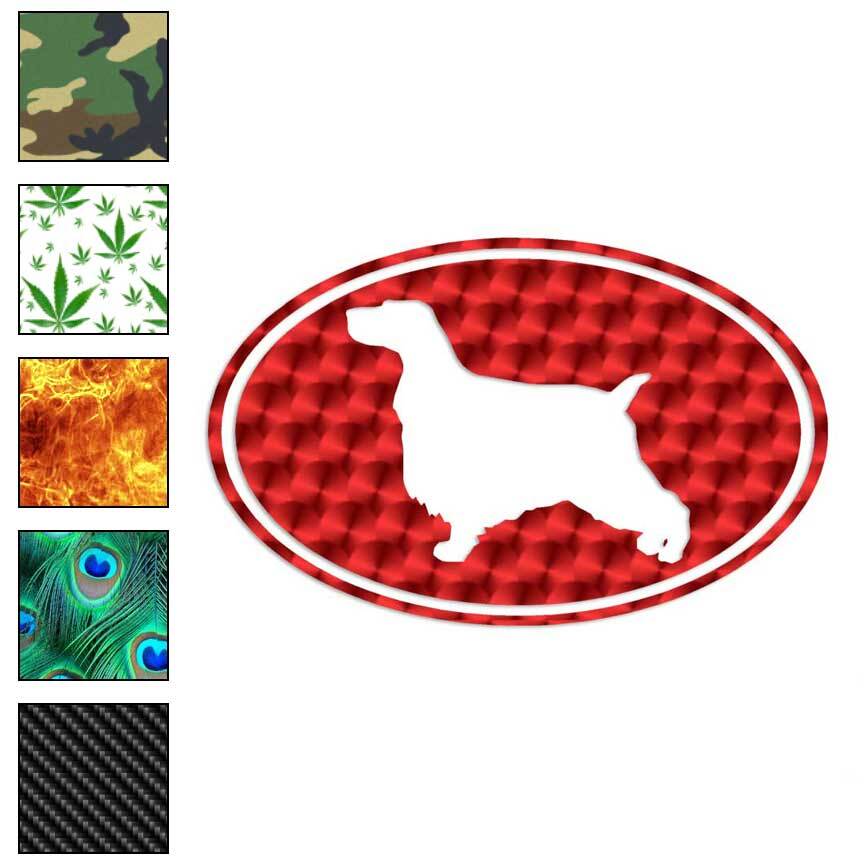 English Cocker Spaniel Oval, Vinyl Decal Sticker, 40 Patterns & 3 Sizes, #3658