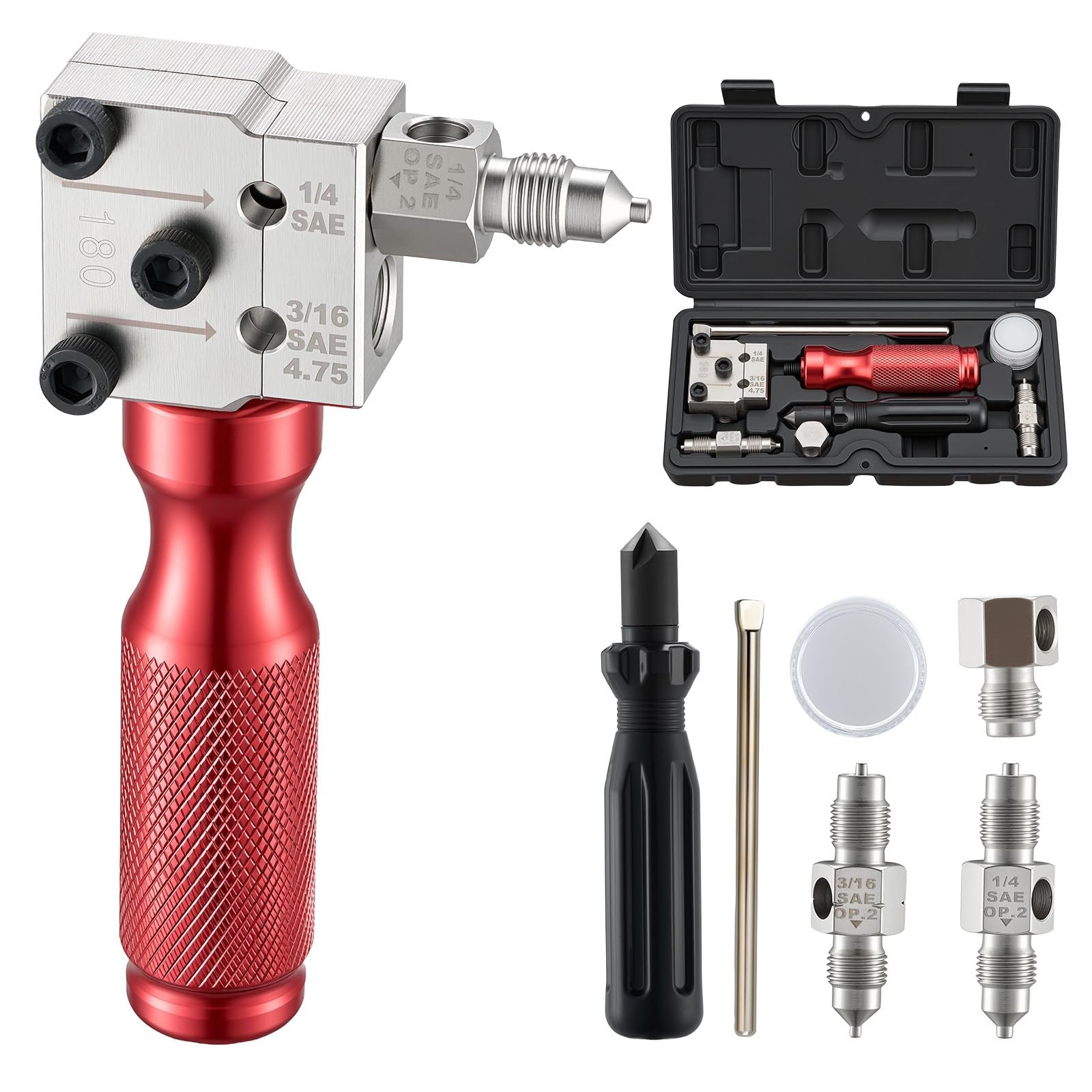 VEVOR Brake Line Flaring Tool Kit, 45° Single & Double Flare for Small