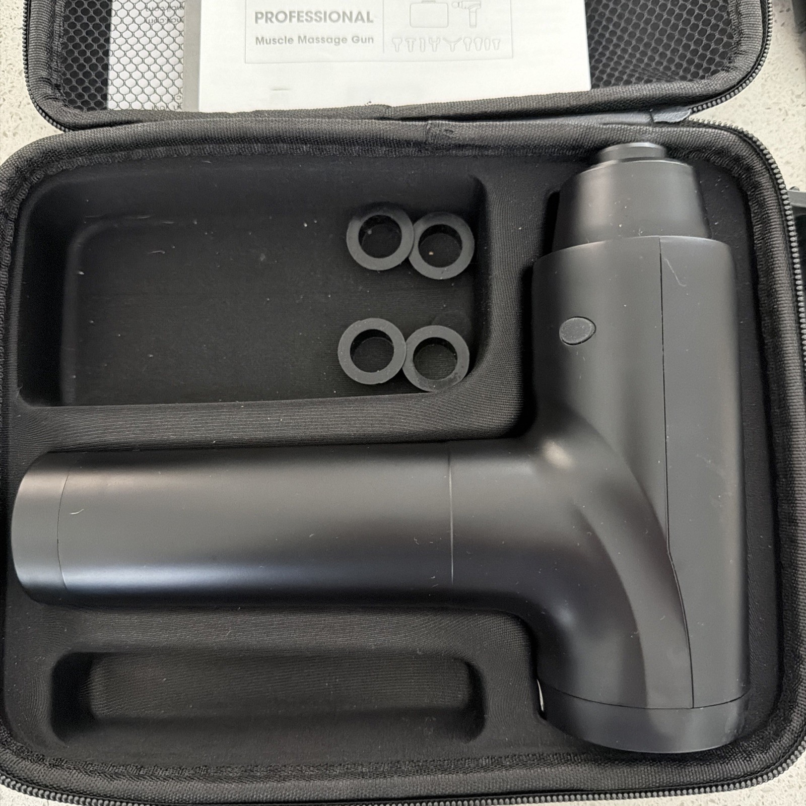 Massage Gun With Instruction Manual 9 Heads And 4 Extra Silicone Rings- Used 1x