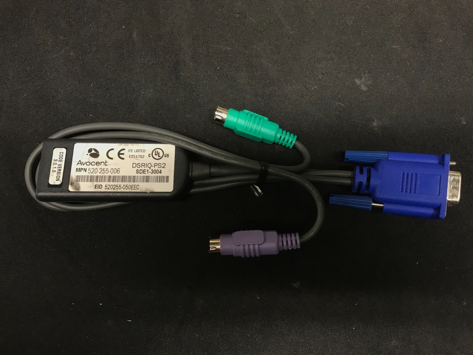 Avocent DSRIQ-PS2 PS/2 VGA KVM Interface Cable Modules 520-255-006