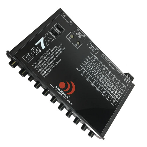 Massive Audio EQ7X In-dash 7-Band Graphic Car Equalizer 1/2 Din EQ 8 Volt Rca