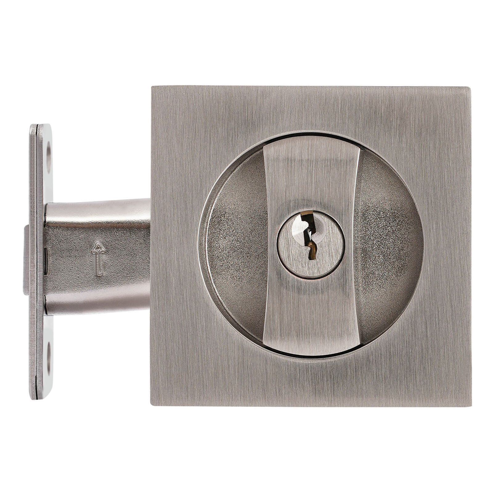 Cavity Sliding door Lock Privacy Function Entry lock Silver Square