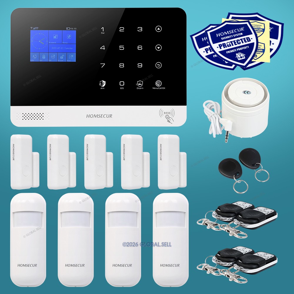 HOMSECUR Wireless WIFI 4G GSM RFID SMS Autodial Home Security Alarm System