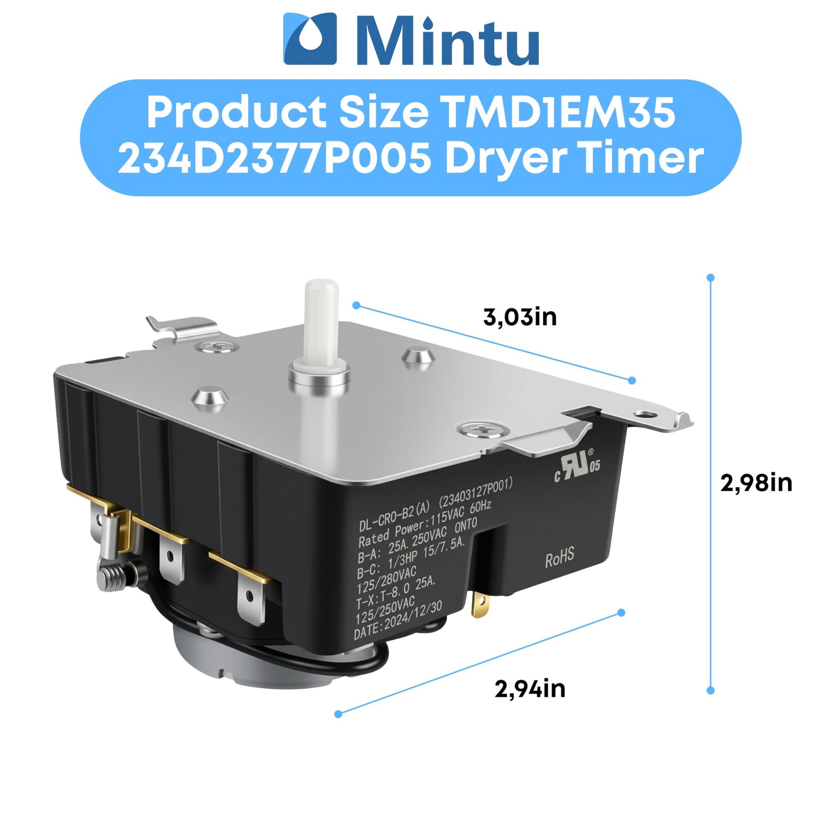 MINTU™ TMD1EM35 234D2377P005 Dryer Timer Replacement For General Electric