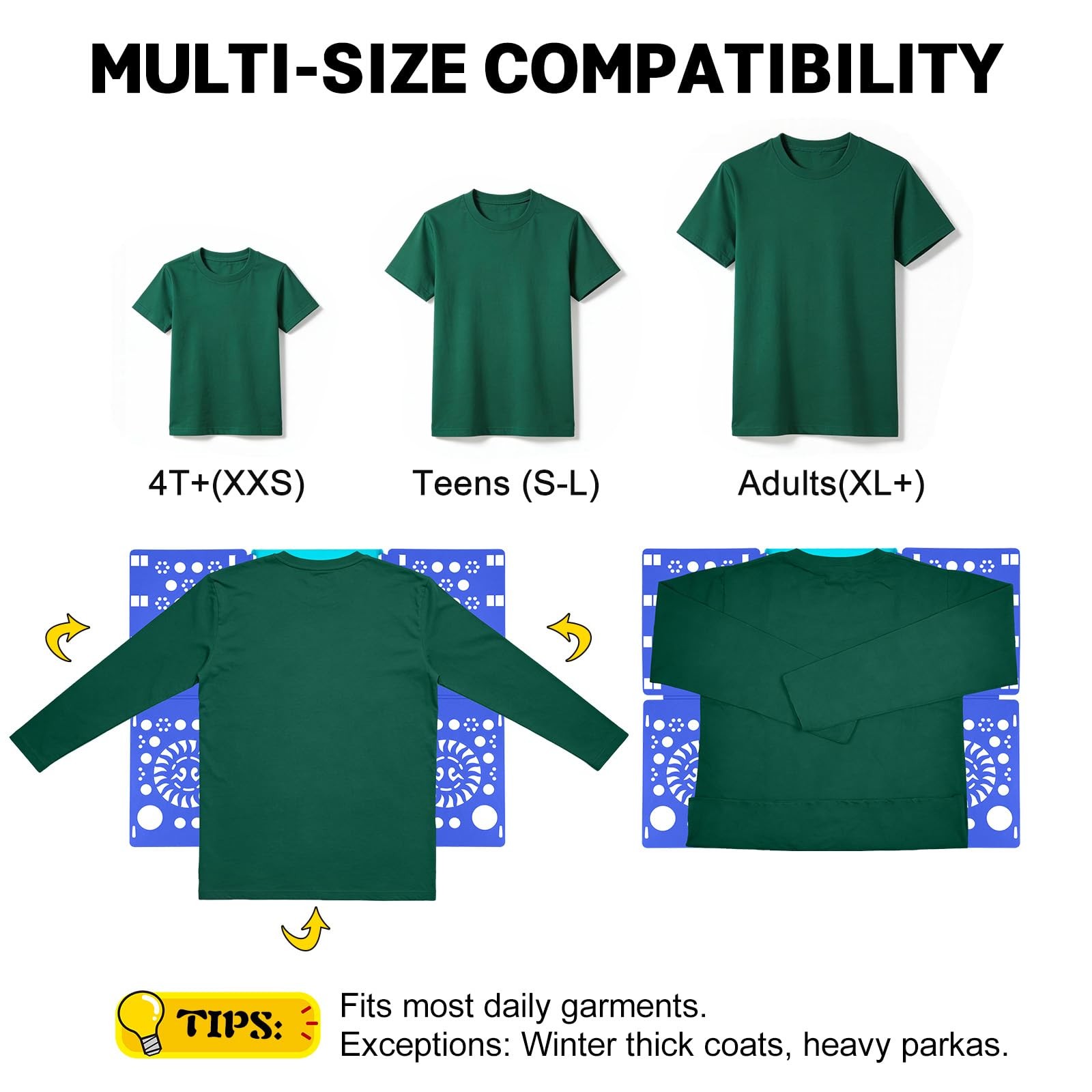 Version 3 Shirt Folding Board t Shirts Clothes Folder Durable Plastic Laundry...