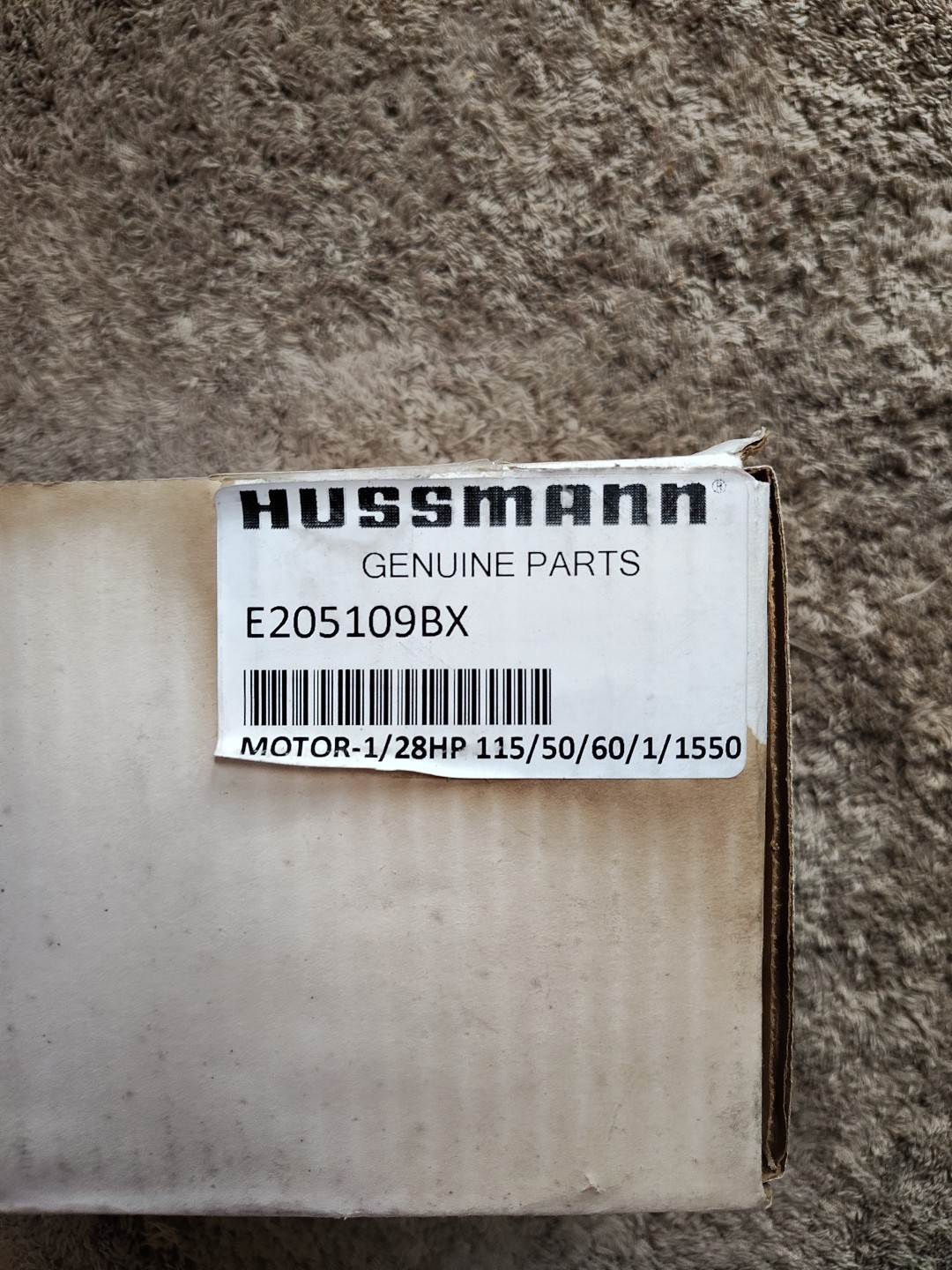 Hussmann Genuine Parts Motor - 1/28Hp 115/50/60/1/1550 Psc E205109