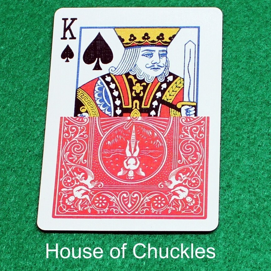 King of Spades / Red, Half Horizontal, Bicycle Printed Gaff Card, Red