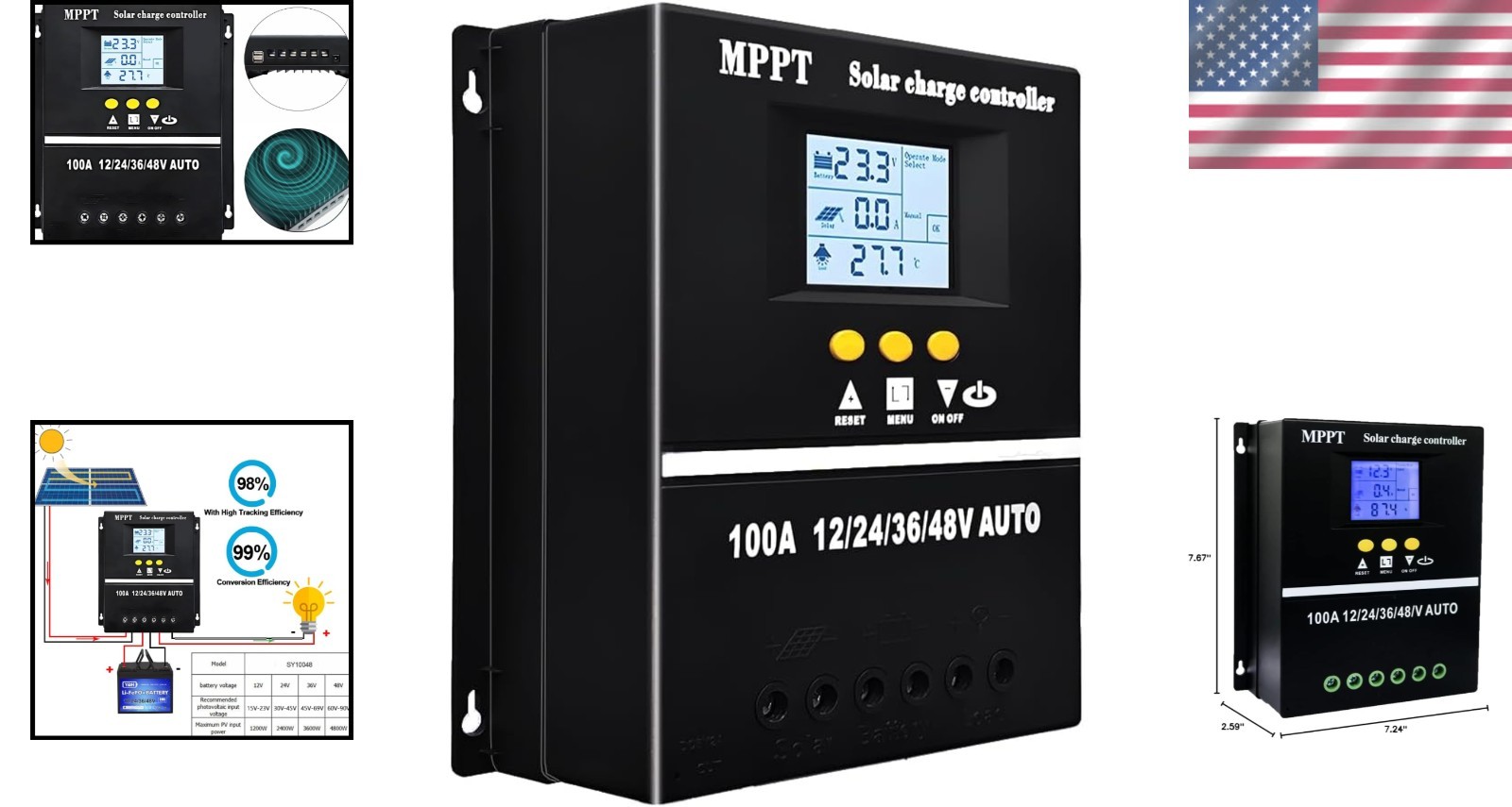 Advanced 100A MPPT Solar Charge Regulator for Efficient Energy Management